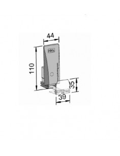 Pusher B44x110, 4/8N, cu front 39x35 mm