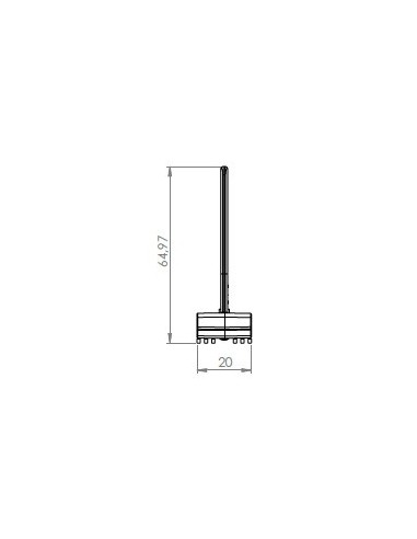 Separator final C60 64 mm inaltime, baza 20 mm