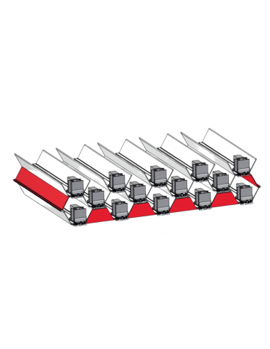 Optional faceplates can be installed on the lowest level of the honeycombs. The faceplates atach on to Adapter-T rails