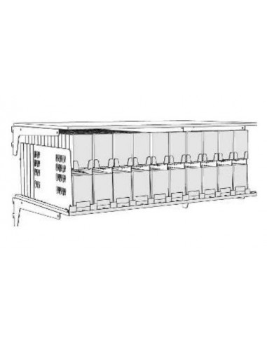 Duplex XL pusher set for 20 vertical display faces (10 rows of 2 levels each), depth 310 mm